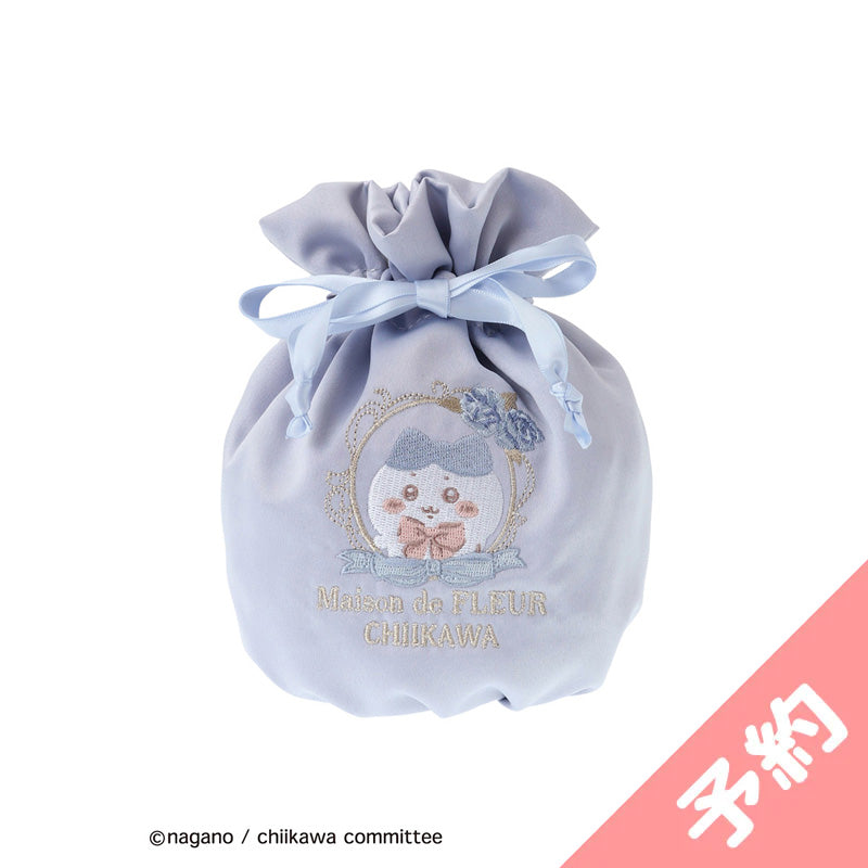 吉伊卡哇 Maison de FLEUR 刺繡巾著（小八貓） ちいかわ Maison de FLEUR 刺繍巾着（ハチワレ）