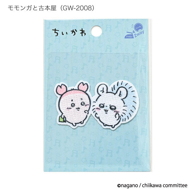 吉伊卡哇 大刺绣贴（飛鼠、古本屋） ちいかわ ししゅうワッペン大（モモンガと古本屋）