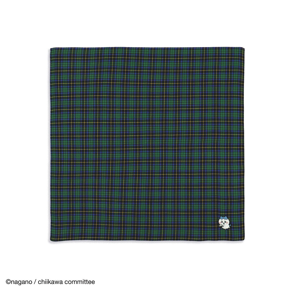 吉伊卡哇 布料方巾（塔坦格紋B 綠色） ちいかわ 布帛ハンカチ（タータンチェックB グリーン）