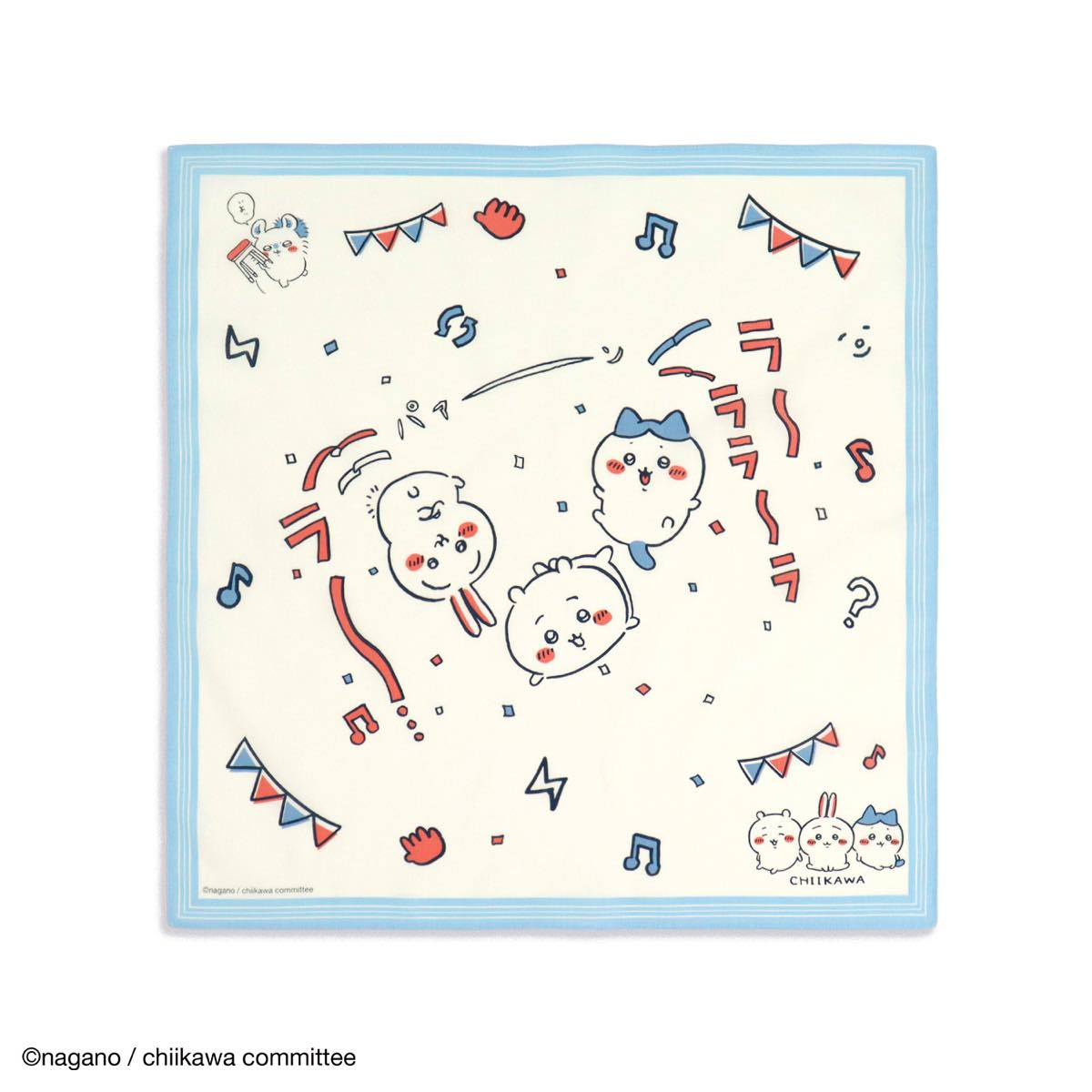 吉伊卡哇 手帕（轉盤 藍色） ちいかわ ハンカチ（スロット ブルー）