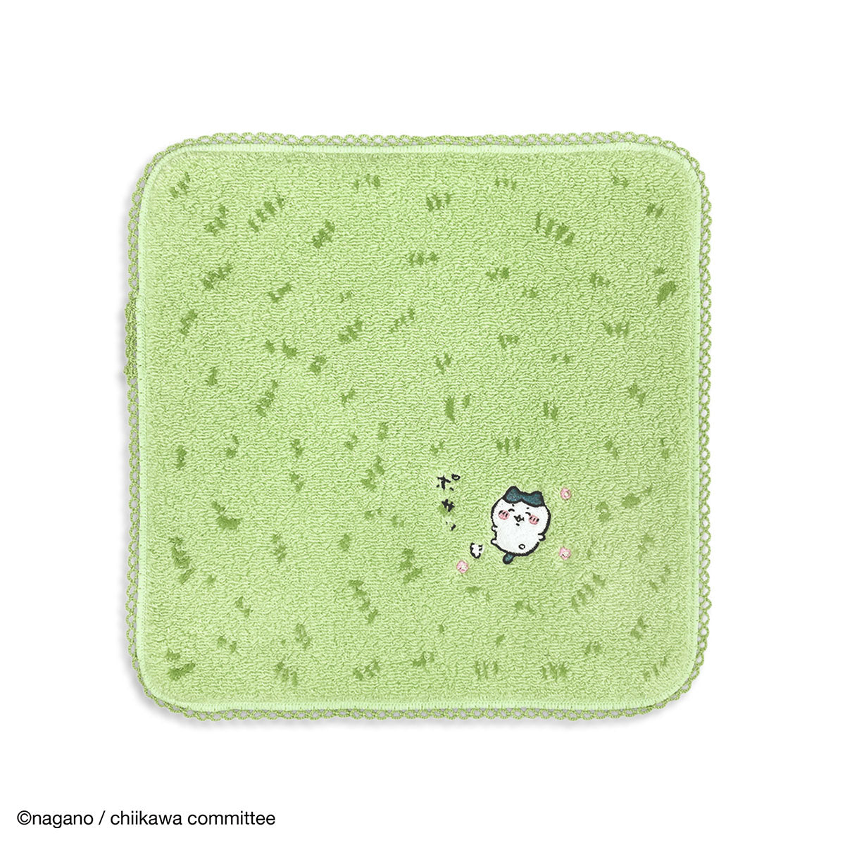 吉伊卡哇 毛巾手帕（草叢 綠色） ちいかわ タオルハンカチ（草むら グリーン）