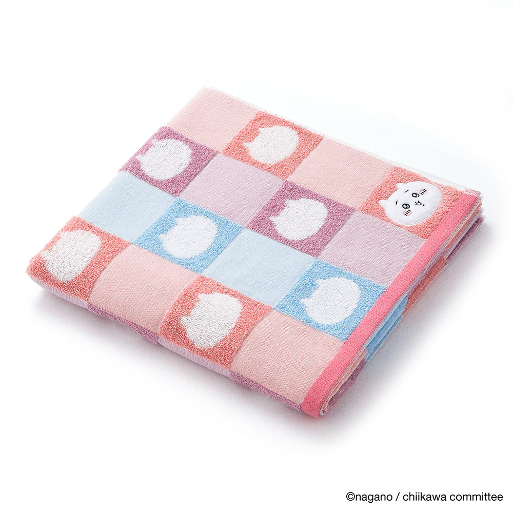 吉伊卡哇 浴巾（圖案粉紅） ちいかわ バスタオル（パターン ピンク）