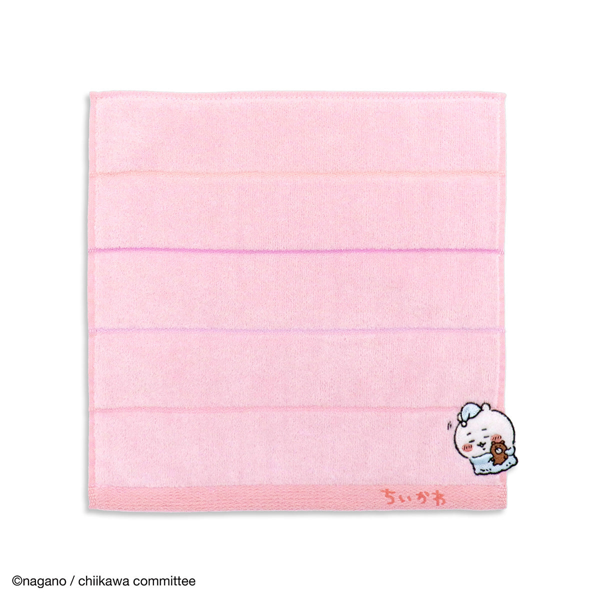 吉伊卡哇 毛巾手帕（晚安 粉紅色） ちいかわ タオルハンカチ（おやすみ ピンク）