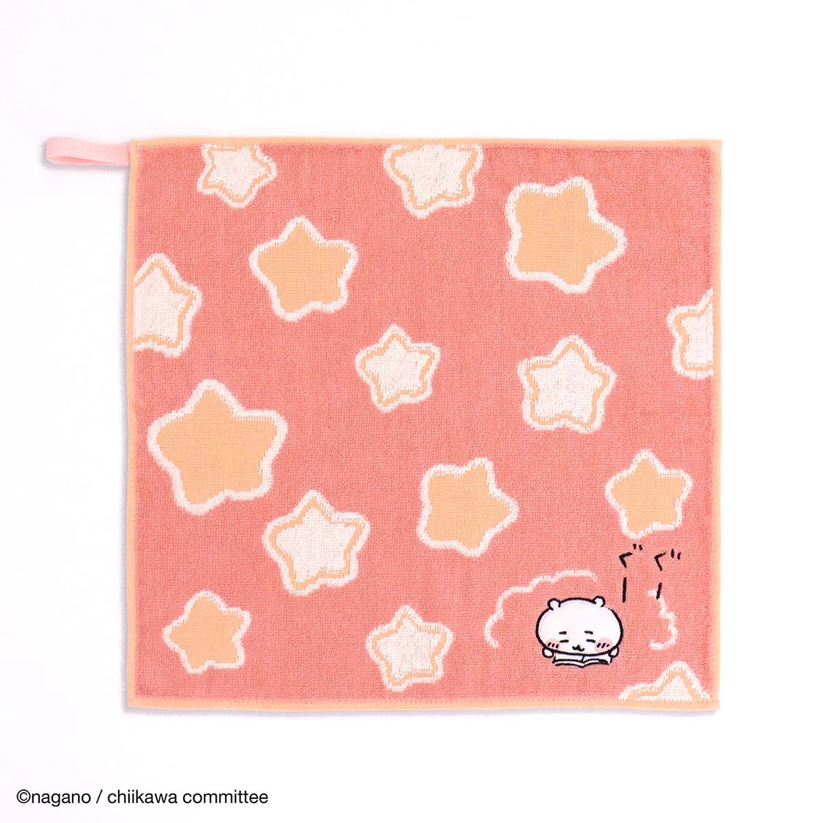 吉伊卡哇 帶環洗臉毛巾（熟睡 粉紅） ちいかわ ループ付きウォッシュタオル（すやぁ ピンク）