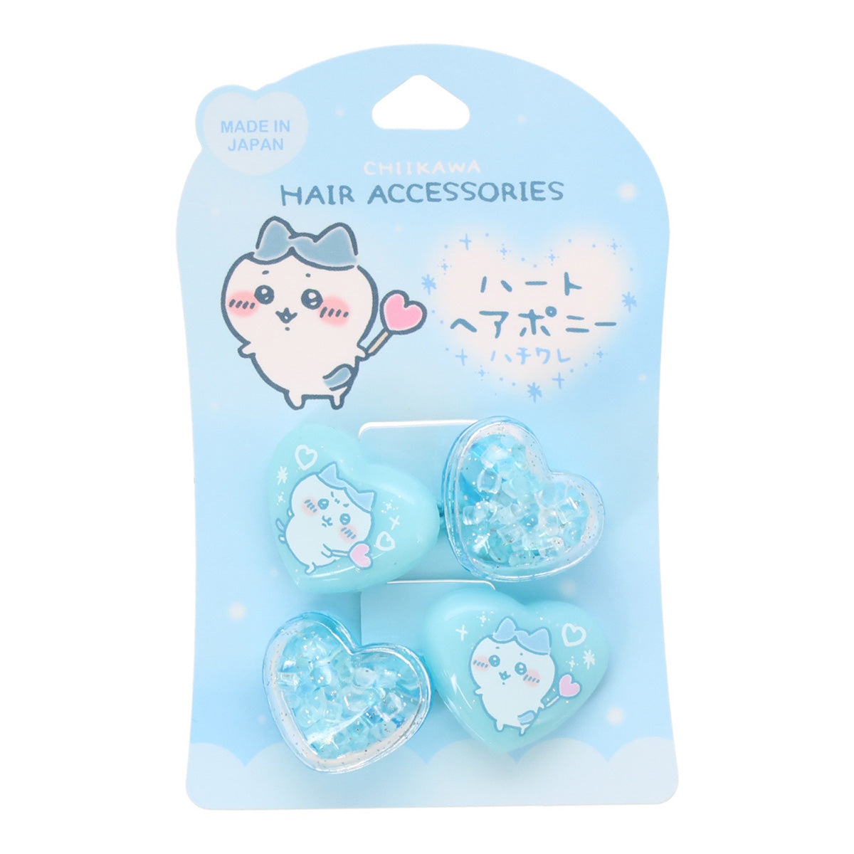 吉伊卡哇 愛心發圈2P（小八貓） ちいかわ ハートヘアポニー2P（ハチワレ）