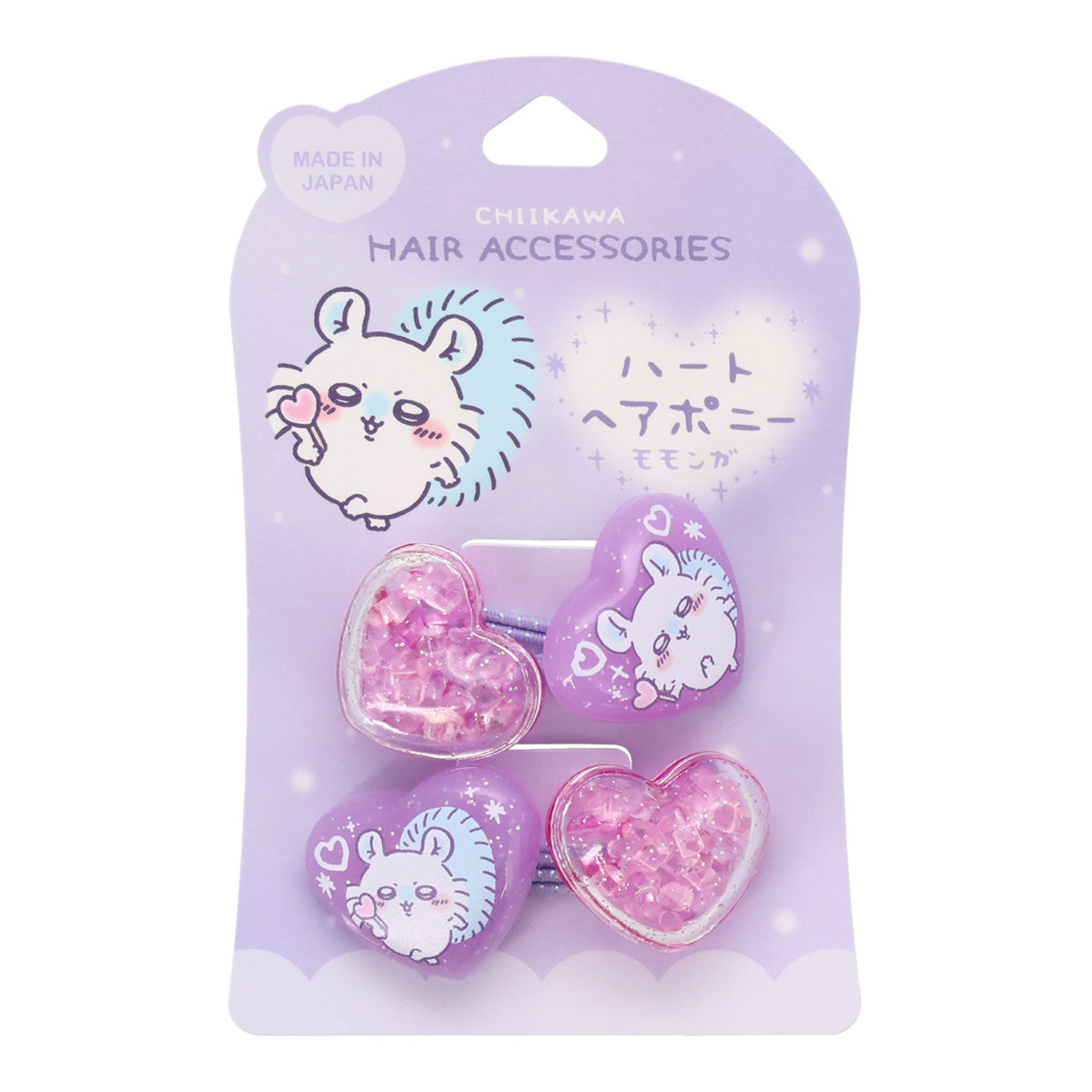 吉伊卡哇 愛心發圈2P（莫莫加） ちいかわ ハートヘアポニー2P（モモンガ）