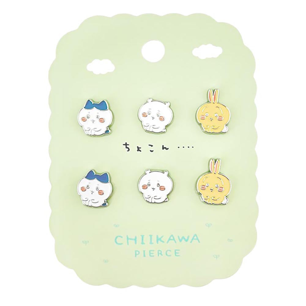 吉伊卡哇 6件裝耳環（銀色） ちいかわ 6Pピアス（シルバー）