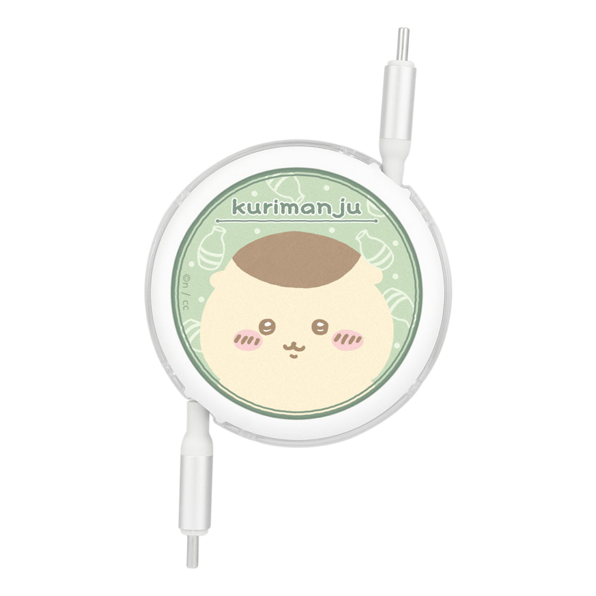 吉伊卡哇 USB Type-C相容 同步&充電卷線電纜（栗子饅頭） ちいかわ PD60W対応 USB2.0リール式Type-Cケーブル（くりまんじゅう）