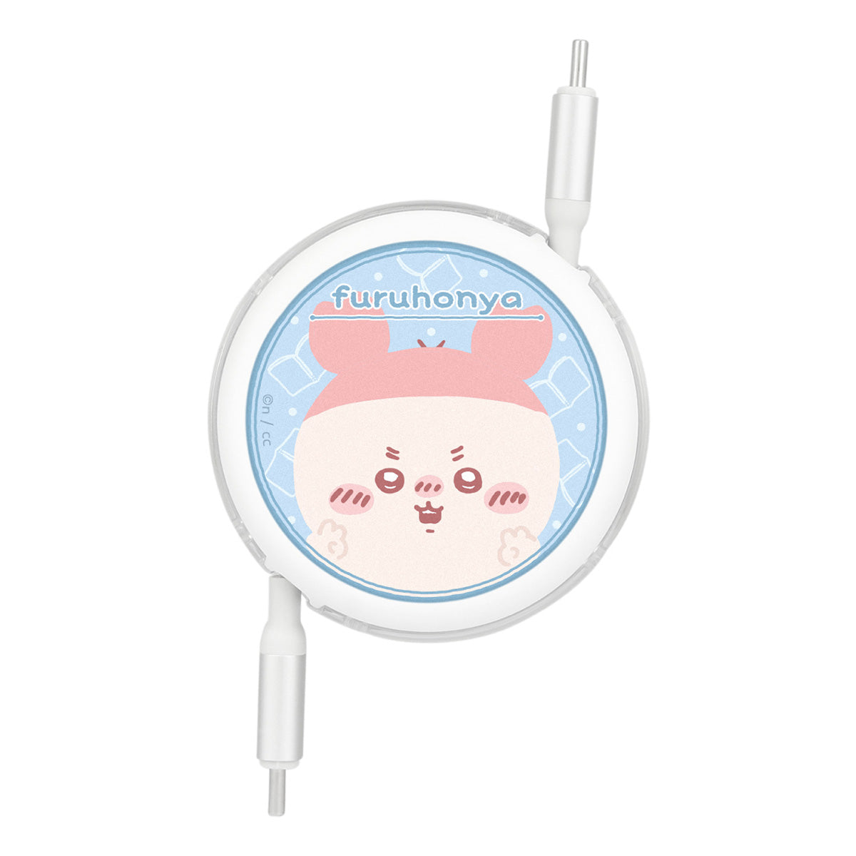 吉伊卡哇 USB Type-C相容 同步&充電卷線電纜（螃蟹） ちいかわ PD60W対応 USB2.0リール式Type-Cケーブル（古本屋）