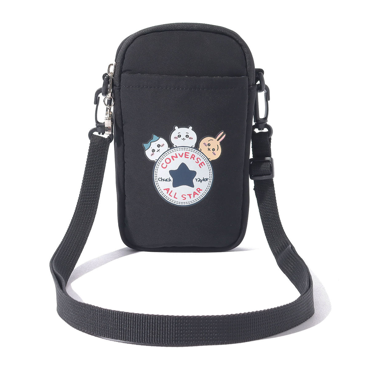 吉伊卡哇×Converse 手機側背包（黑色） ちいかわ×コンバース モバイルショルダー（ブラック）