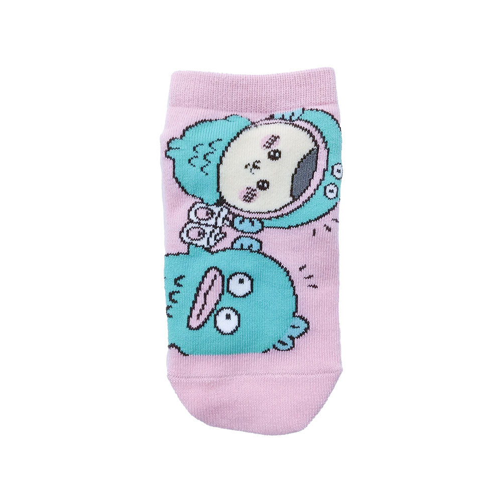 吉伊卡哇×三麗鷗角色 運動襪（栗子饅頭＆半魚丼） 兒童款 ちいかわ×サンリオキャラクターズ スニーカーソックス（くりまんじゅう＆ハンギョドン） キッズ用