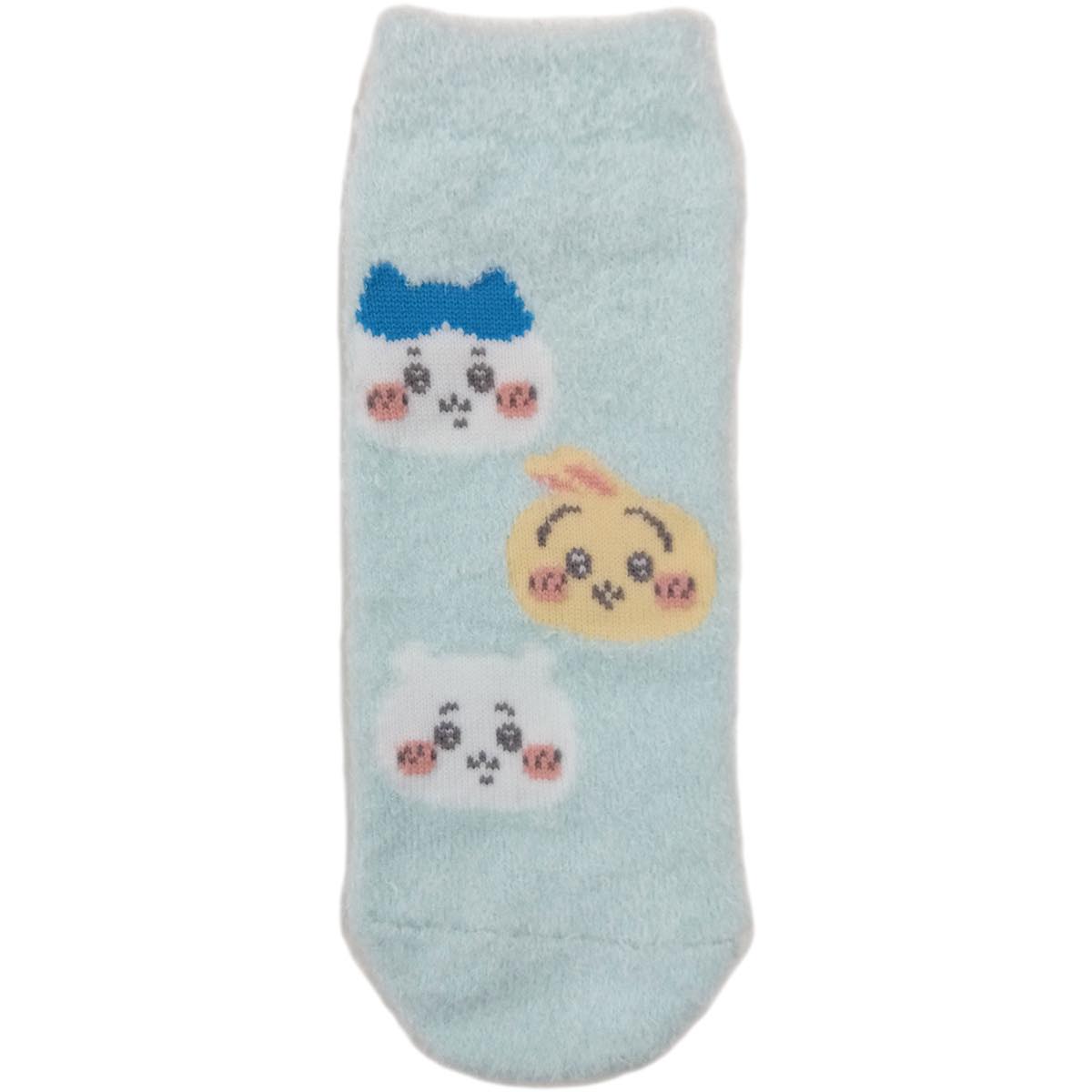 吉伊卡哇 毛茸茸運動襪（小臉） 女款 ちいかわ もこもこスニーカーソックス（おかお） レディース用