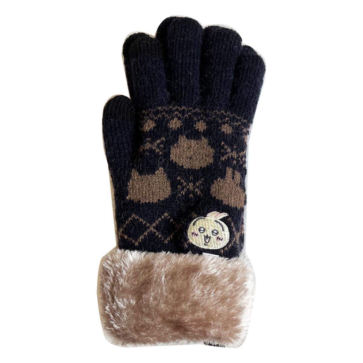 吉伊卡哇 支援智慧型手機手套（兔子 深藍） ちいかわ スマホ対応手袋（うさぎ ネイビー）