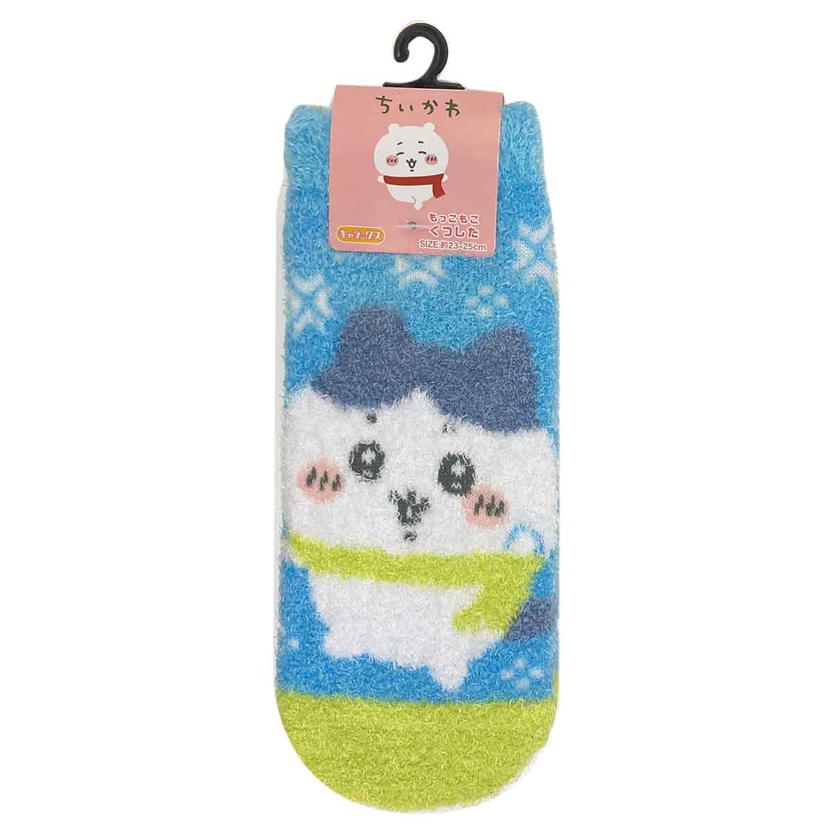 吉伊卡哇 毛茸茸襪子（小八貓雪） ちいかわ もっこもこ靴下（ハチワレ雪）
