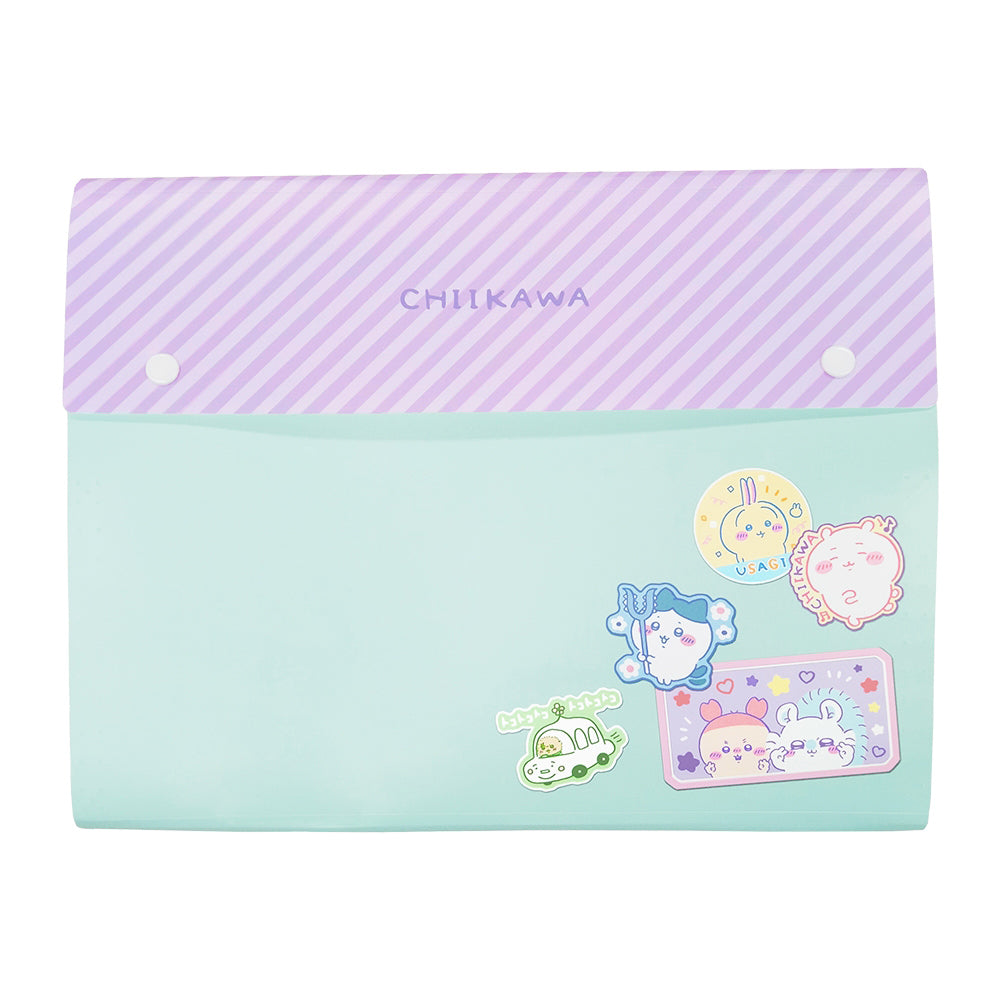 吉伊卡哇 多口袋透明文件夾 (貼布風) ちいかわ マルチポケットクリアファイル（ワッペン風）
