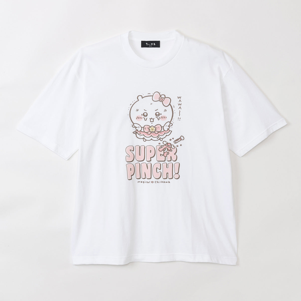 吉伊卡哇 超魔法吉伊卡哇 大T恤 SUPER PINCH！ 白色 ちいかわ 超まじかるちいかわ ビッグTシャツ SUPER PINCH！ ホワイト
