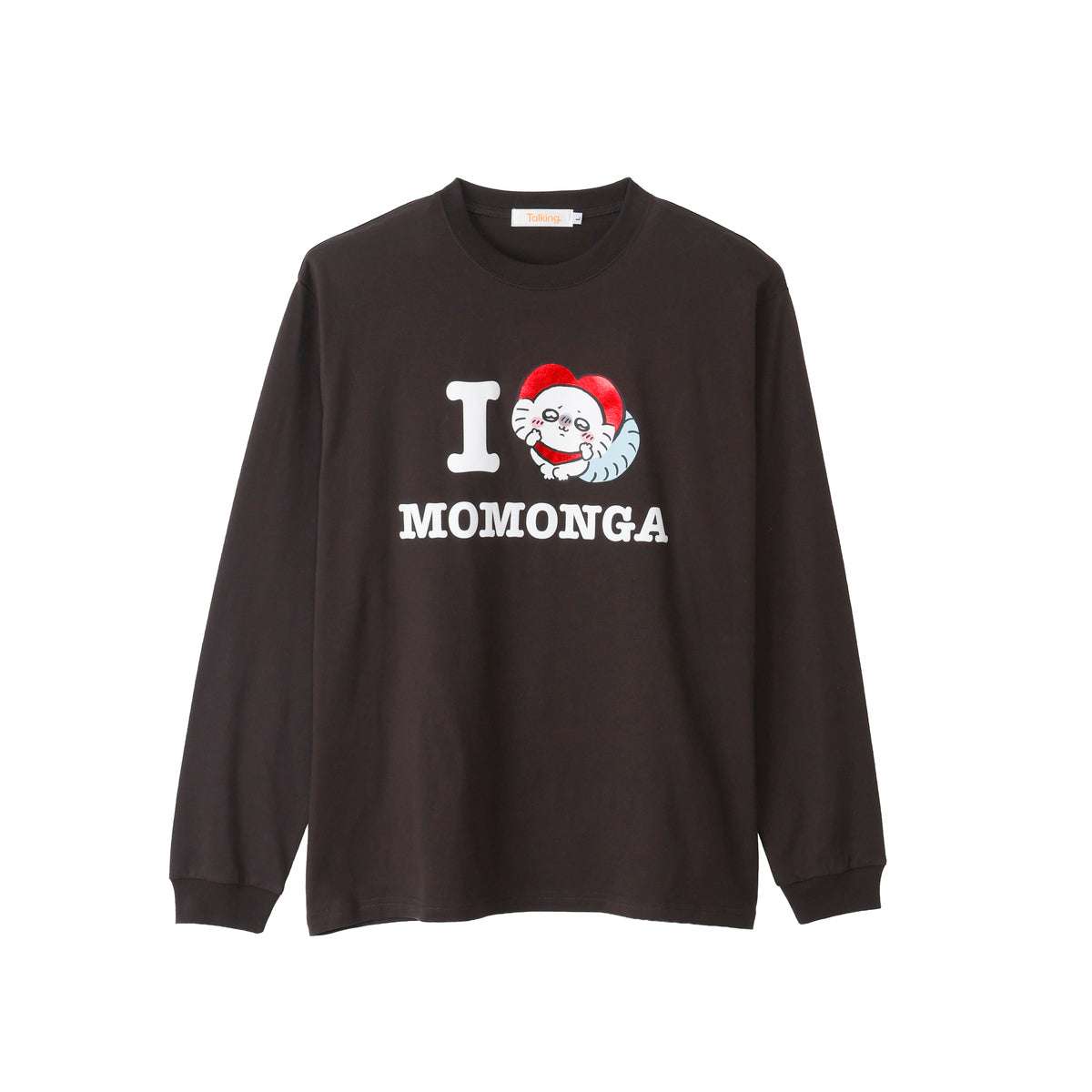 吉伊卡哇 長袖T恤 I LOVE MOMONGA 炭灰色 ちいかわ 長袖Tシャツ I LOVE MOMONGA スミ