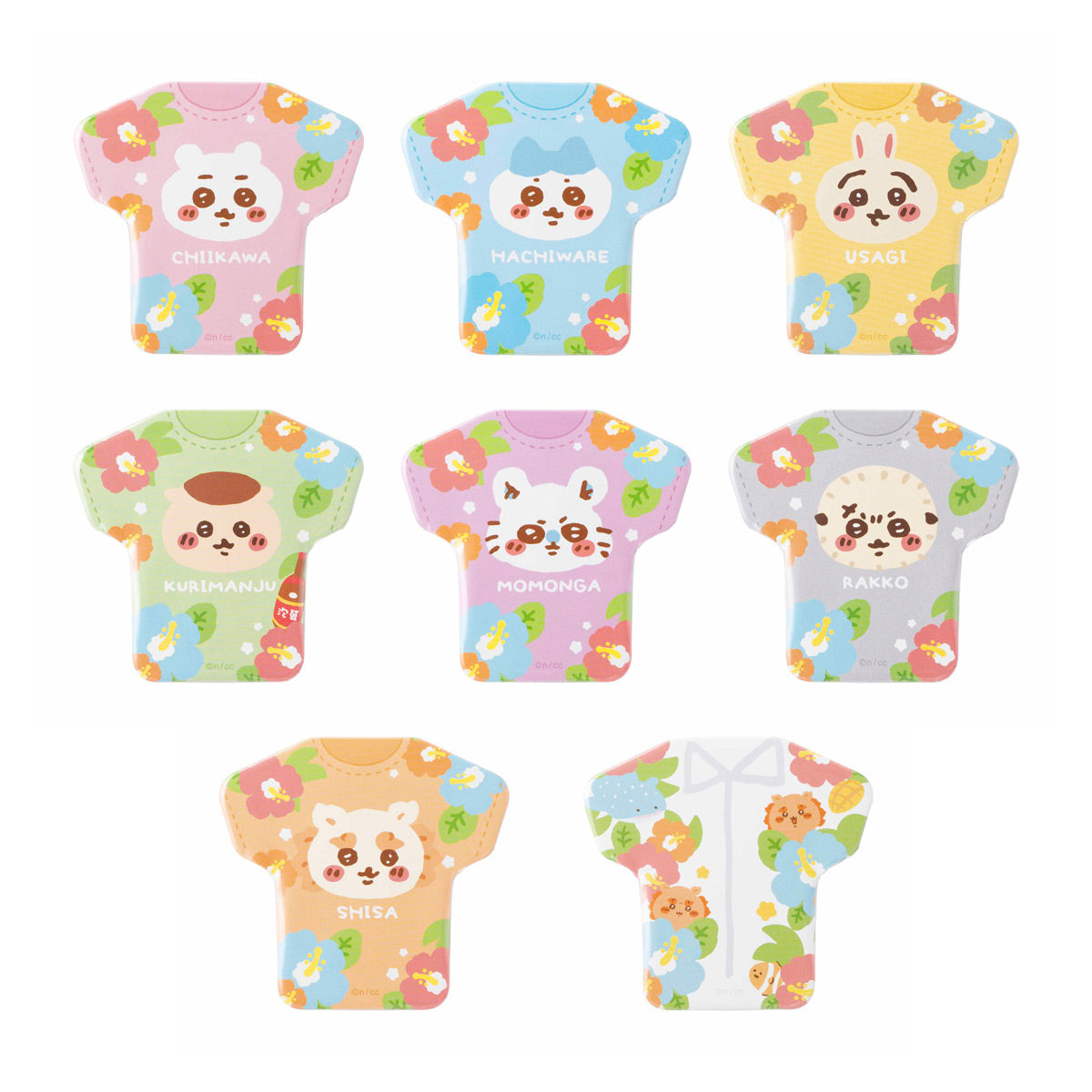 吉伊卡哇 風獅爺伴手禮 T恤造型徽章（共8種） ちいかわ シーサーのおみやげやさん トレーディング Tシャツ型缶バッジ（全8種）