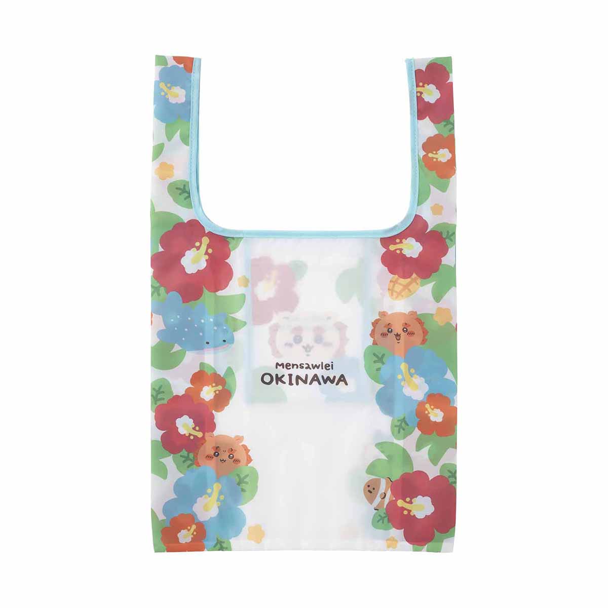 吉伊卡哇 風獅爺伴手禮 可折迭環保袋（扶桑花） ちいかわ シーサーのおみやげやさん ポケッタブルエコバッグ（ハイビスカス）