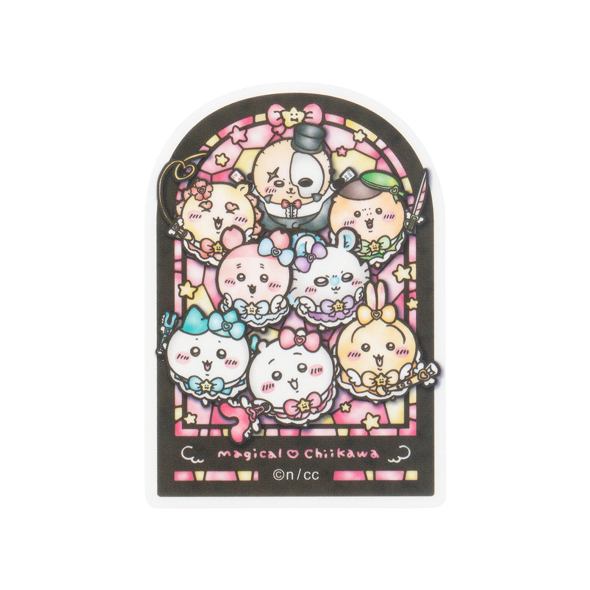 吉伊卡哇 魔法吉伊卡哇 彩色玻璃風格 可貼於手機的尺寸貼紙（大集合） ちいかわ まじかるちいかわ ステンドグラス風スマホに貼れるサイズのステッカー（大集合）