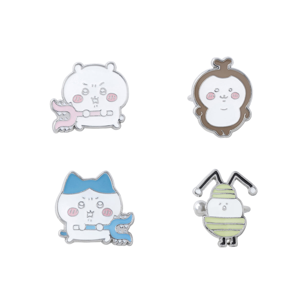 吉伊卡哇 立體耳扣 4 件套（吉伊卡哇 & 小八貓） ちいかわ ぷっくりイヤーカフ 4種セット（ちいかわ・ハチワレ）