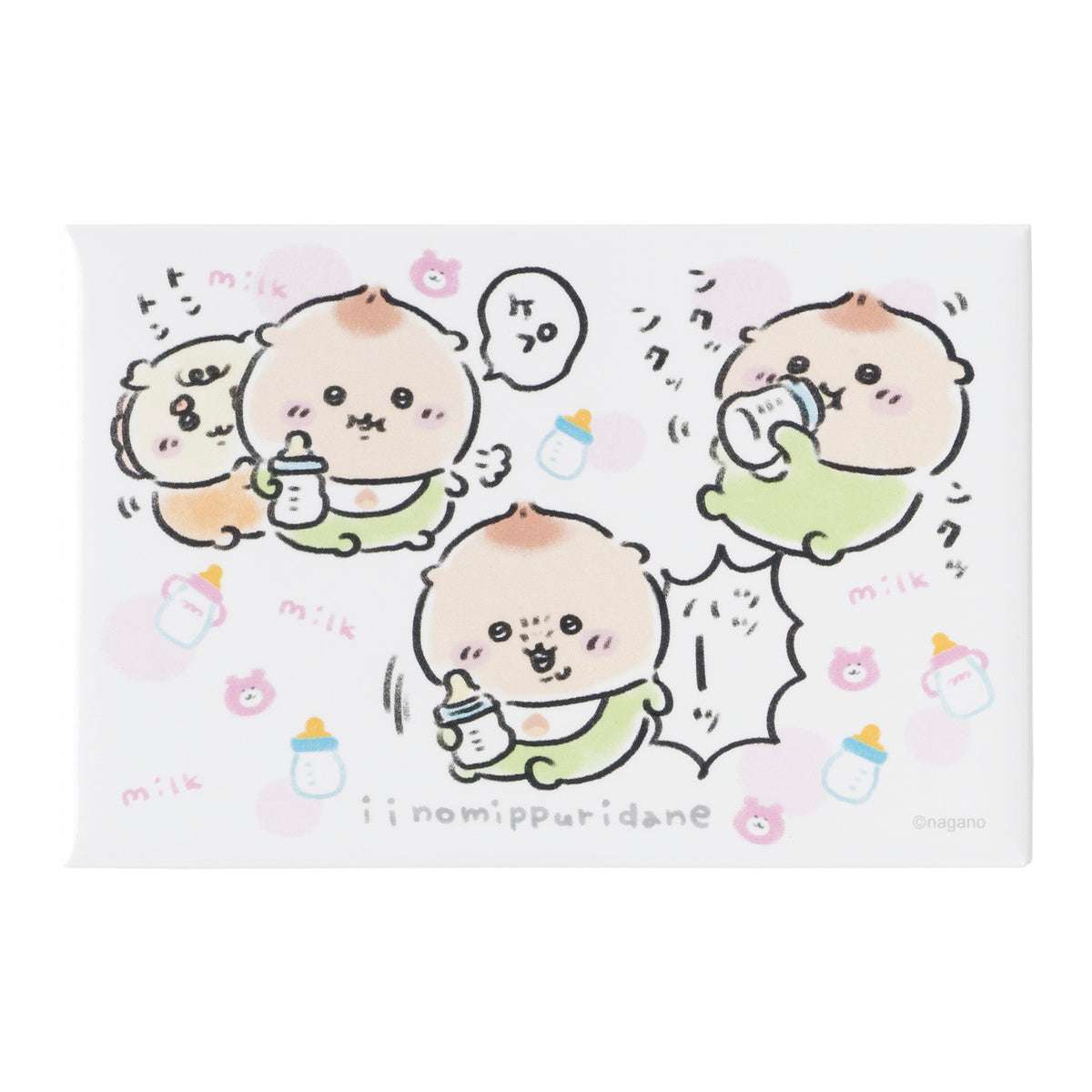 吉伊卡哇 baby系列 方形冰箱貼  (喝得真不錯！) ちいかわ Chiikawa Baby スクエアマグネット（iinomippuridane）