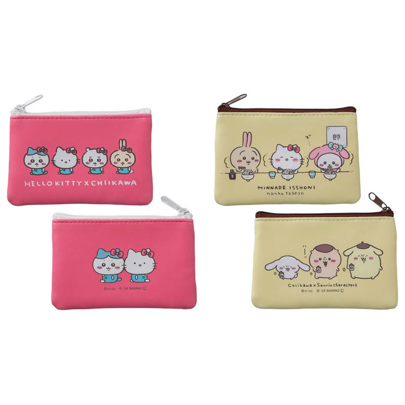 吉伊卡哇×三麗鷗角色 2個一組小包（凯蒂猫×吉伊卡哇） ちいかわ×サンリオキャラクターズ 2個セットポーチ（ハローキティ×ちいかわ）