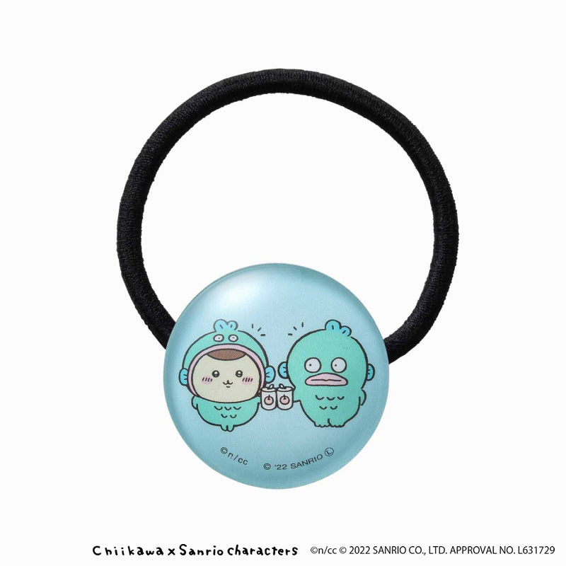 吉伊卡哇×三麗鷗角色 玻璃髮圈（栗子饅頭・半魚丼） ちいかわ×サンリオキャラクターズ ガラスヘアゴム（くりまんじゅう・ハンギョドン）