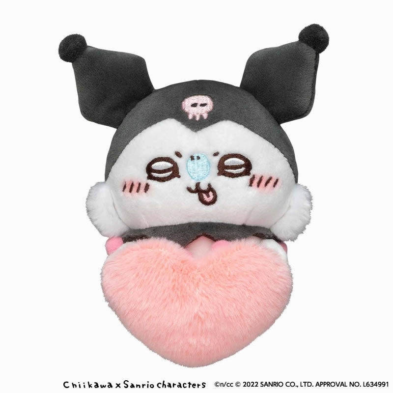 吉伊卡哇×三麗鷗角色 桌面守護掛勾玩偶（莫莫加・酷洛米） ちいかわ×サンリオキャラクターズ デスクトップから見守るひっかけぬいぐるみ（モモンガ・クロミ）