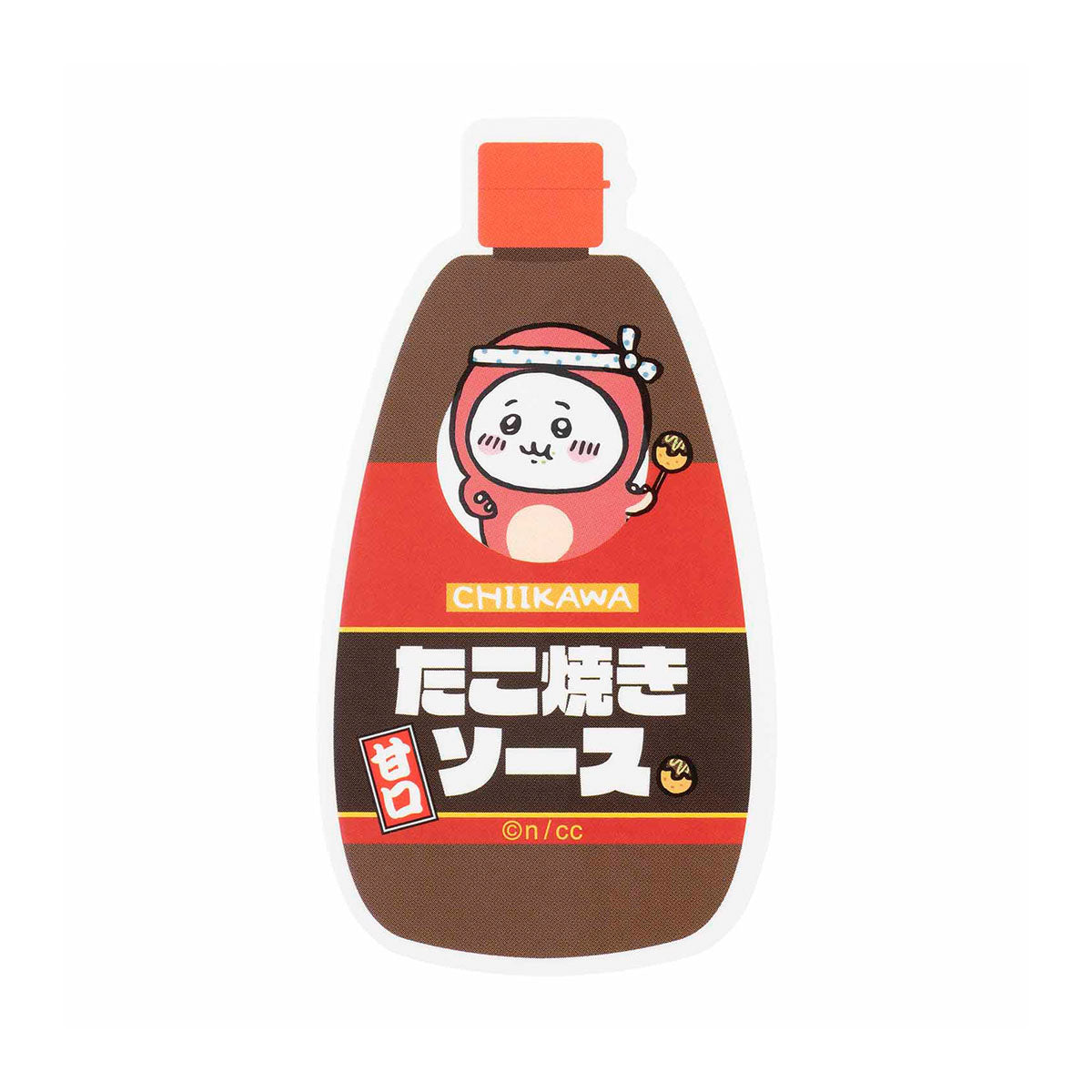 吉伊卡哇 章魚和魷魚 可以貼在手機上的貼紙（章魚醬・吉伊卡哇） ちいかわ たこイカ スマホに貼れるサイズのステッカー（たこ焼きソース・ちいかわ）