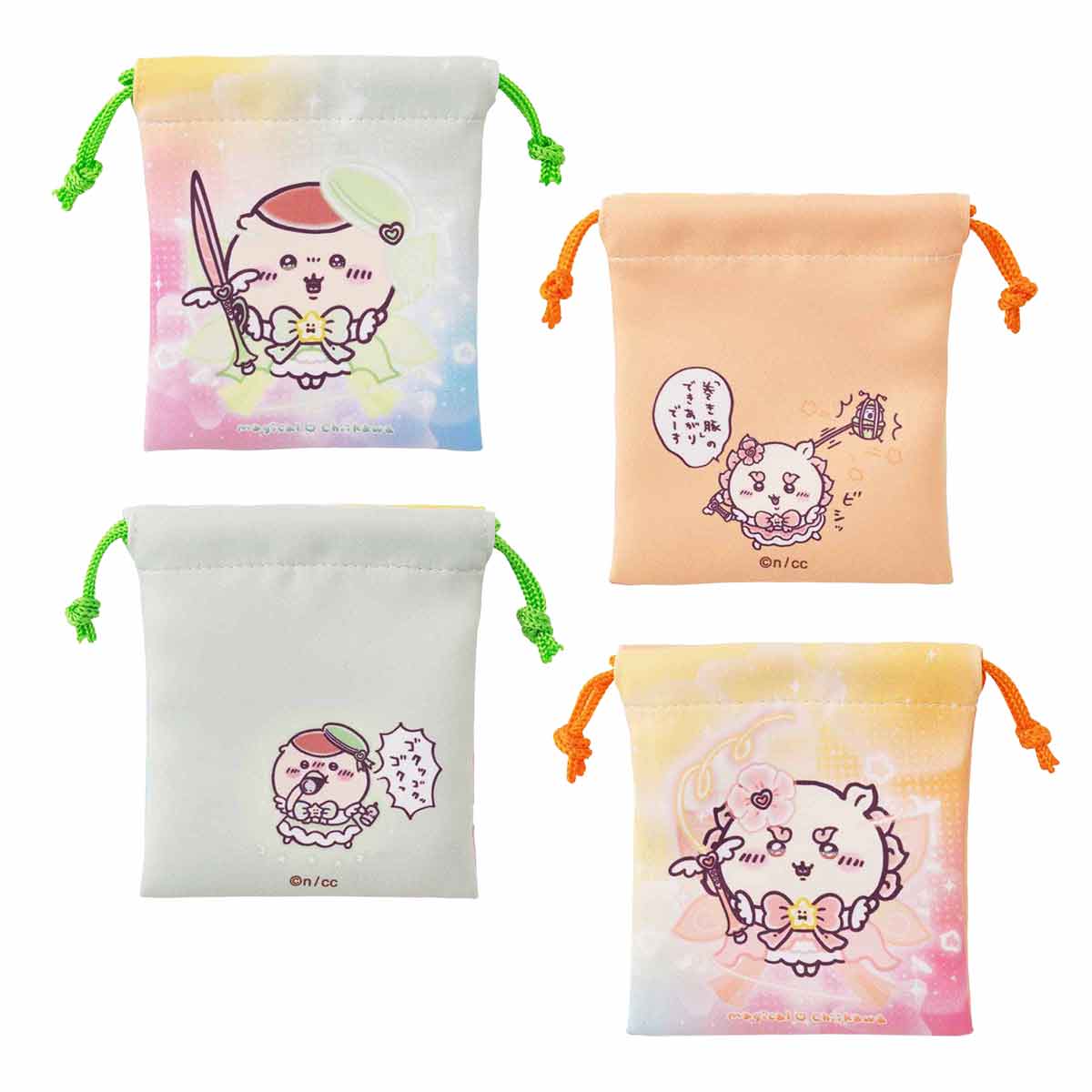 吉伊卡哇 超魔法吉伊卡哇 2件組迷你束口袋（栗子饅頭和風獅爺） ちいかわ 超まじかるちいかわ 2個セットミニ巾着（くりまんじゅうとシーサー）