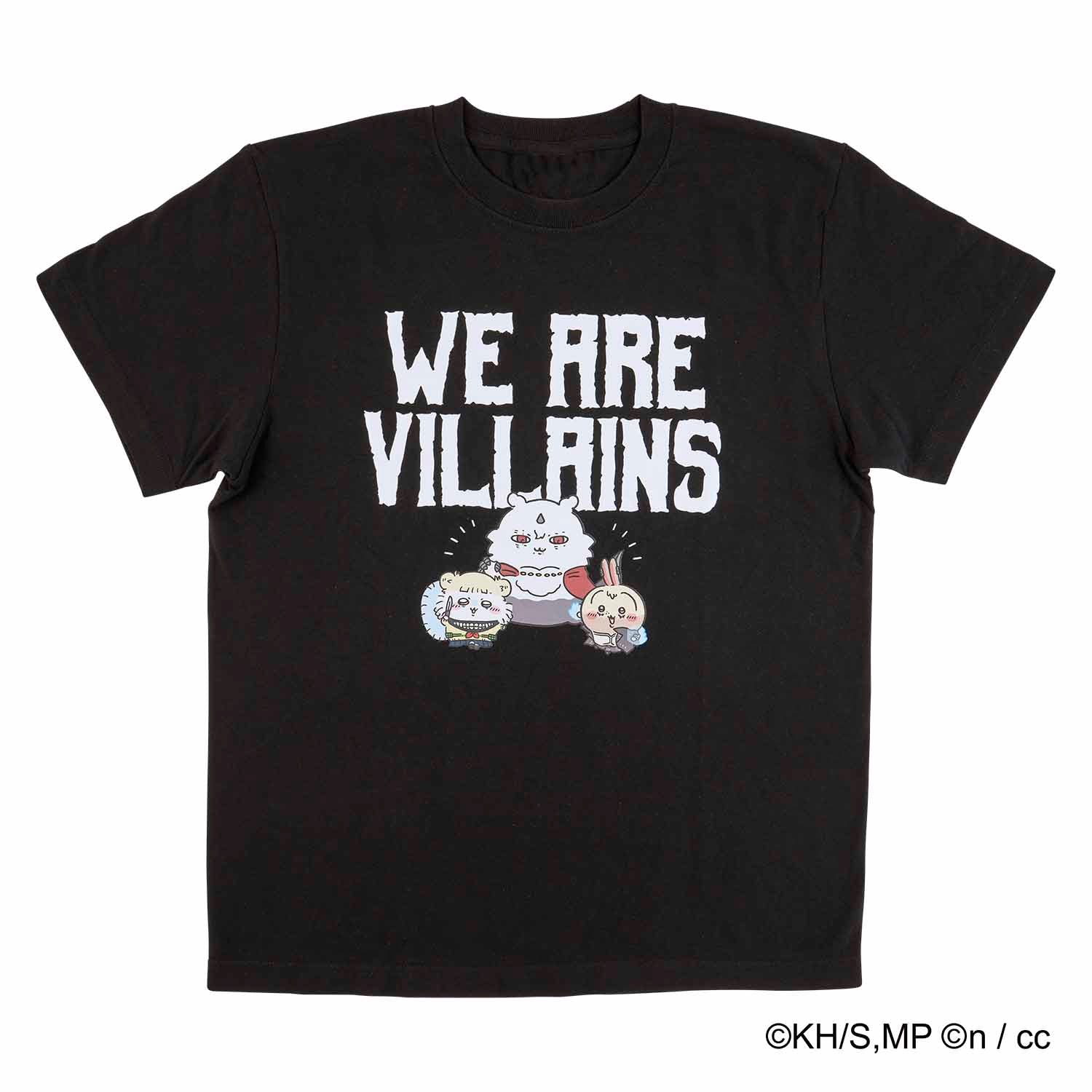吉伊卡哇 × 我的英雄學院 T恤 WE ARE VILLAINS（黑色） 僕のヒーローアカデミア×ちいかわ Tシャツ WE ARE VILLAINS ブラック