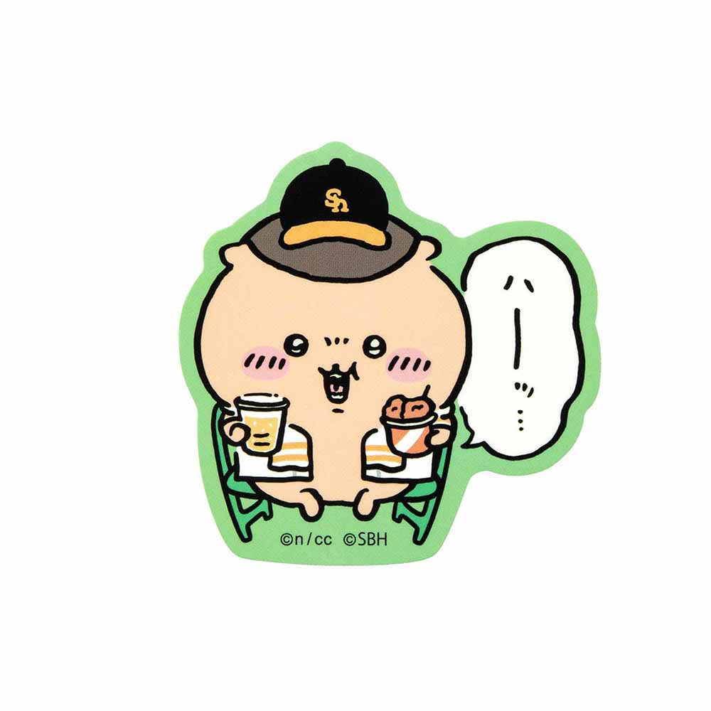 吉伊卡哇/鷹隊 可以貼在手機上的貼紙（栗子饅頭） ちいかわ/ホークス スマホに貼れるサイズのステッカー（くりまんじゅう）