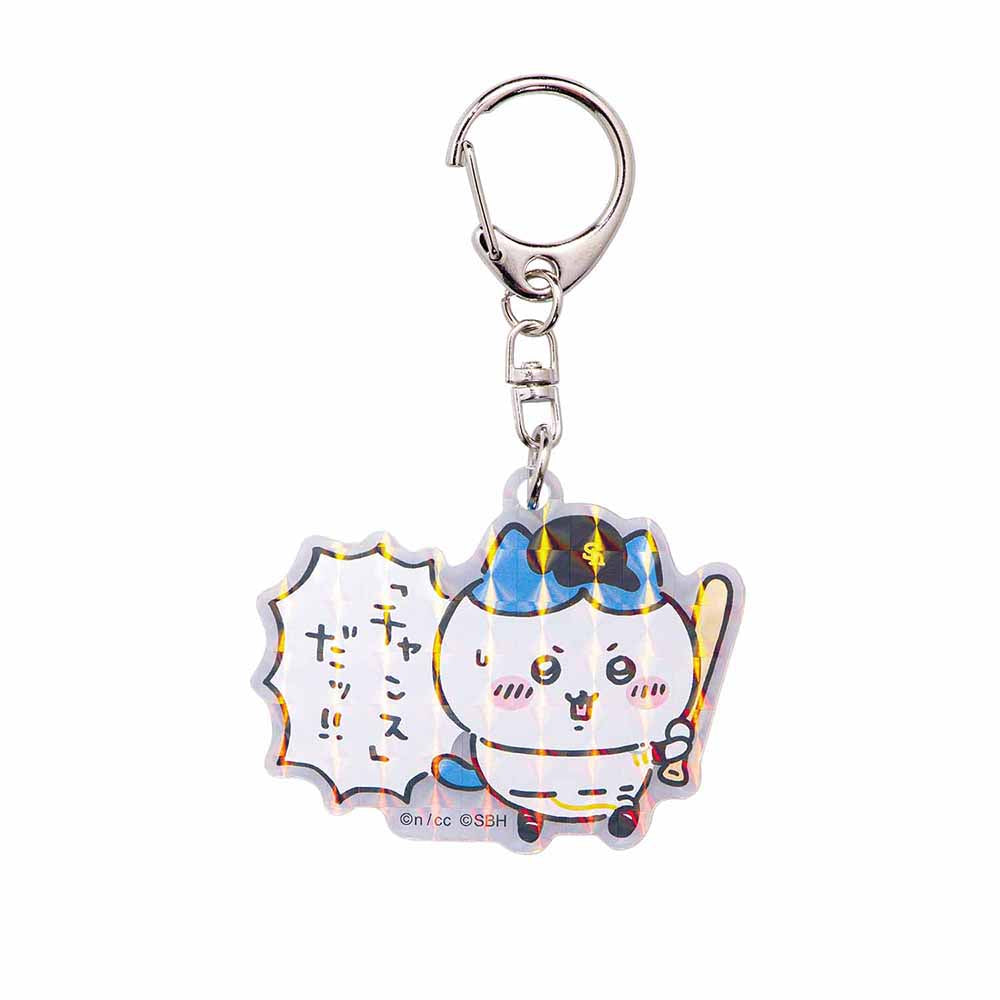 吉伊卡哇/鷹隊 全息丙烯鑰匙圈（小八貓） ちいかわ/ホークス ホログラムアクリルキーホルダー（ハチワレ）