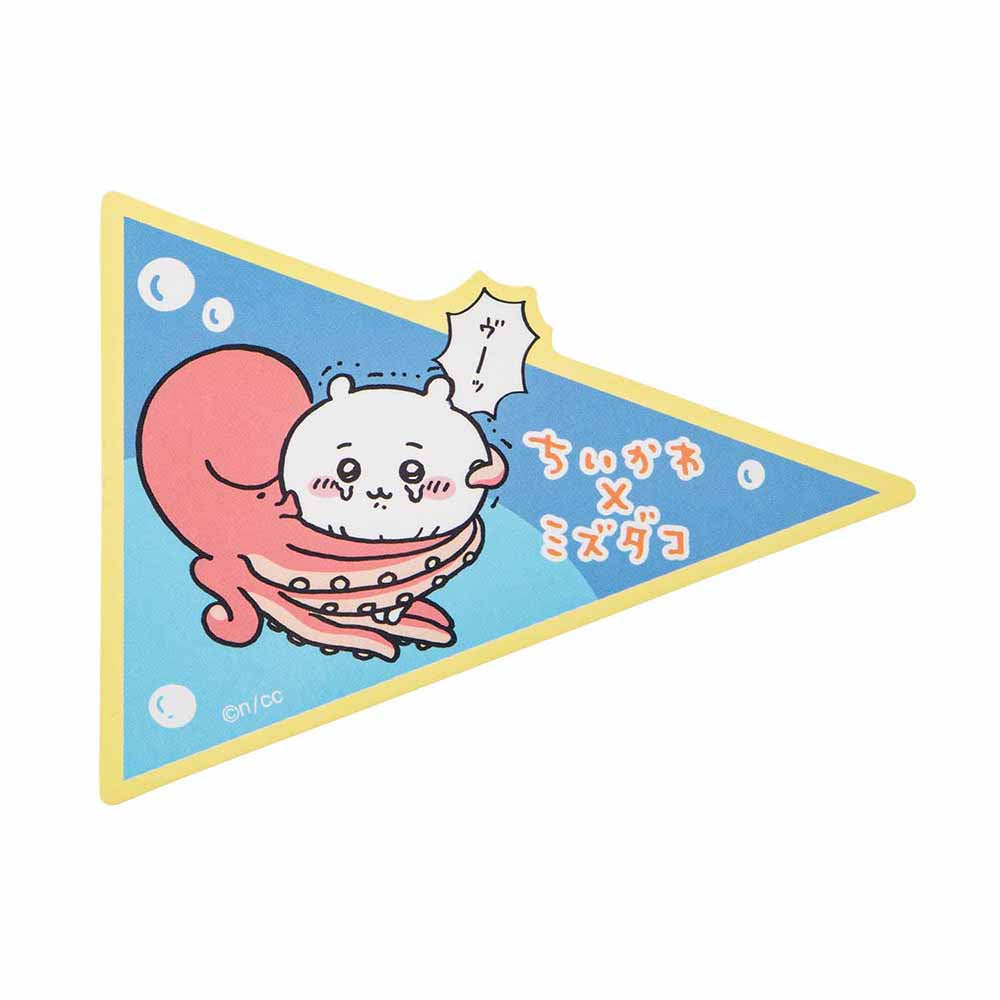 吉伊卡哇水族館 手機貼紙（吉伊卡哇×水母章魚） ちいかわ水族館 スマホに貼れるサイズのステッカー（ちいかわ×ミズダコ）