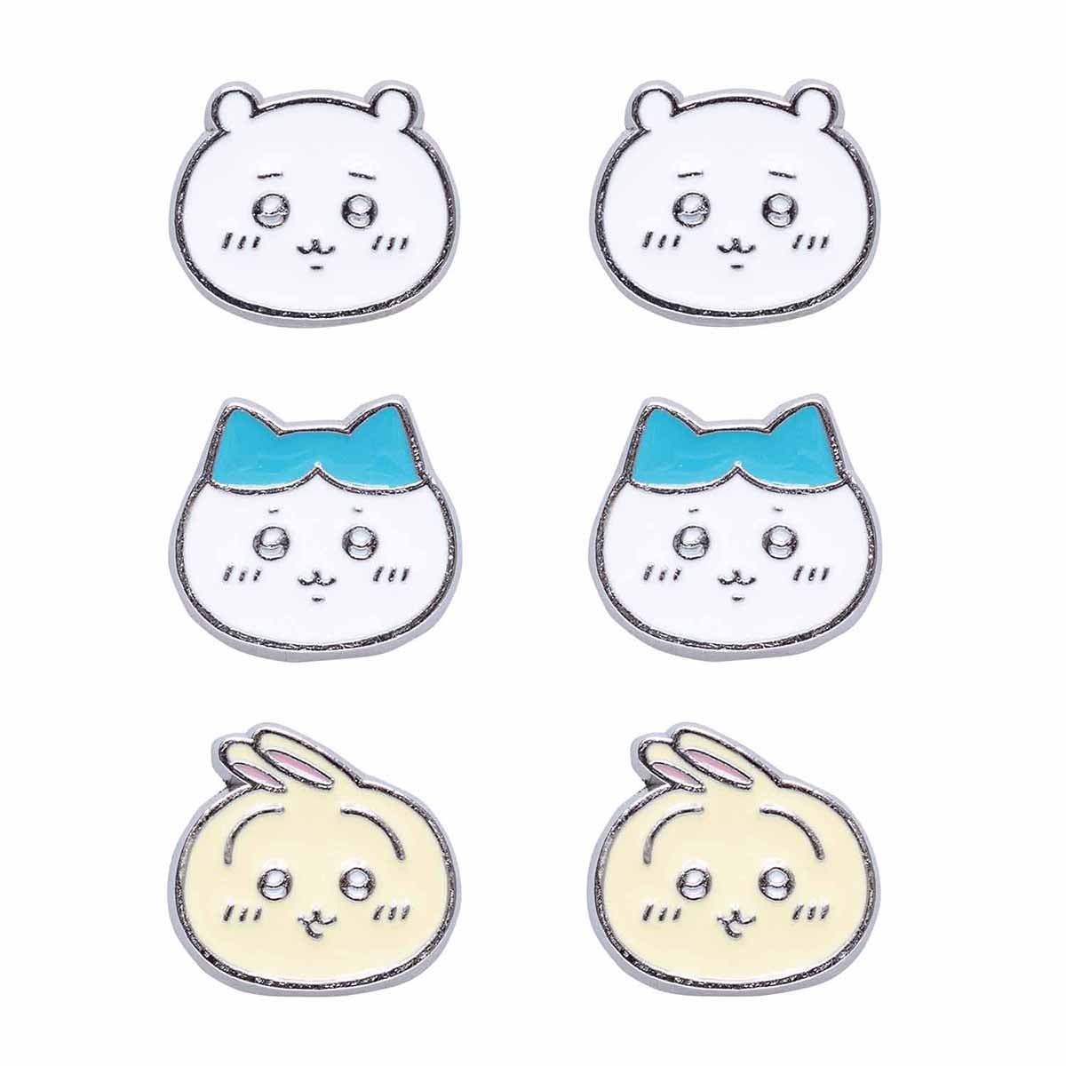 吉伊卡哇 磁鐵耳環 3款套裝（吉伊卡哇・小八貓・兔子） ちいかわ マグネットピアス 3種セット（ちいかわ・ハチワレ・うさぎ）