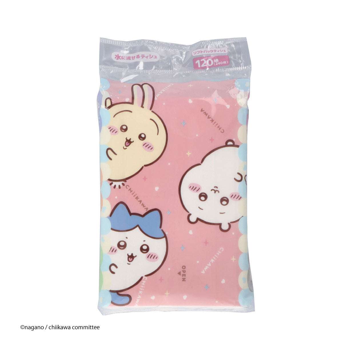 吉伊卡哇 動畫版《吉伊卡哇》軟包裝抽紙 120抽 ちいかわ アニメ『ちいかわ』 ソフトパックティシュ120W
