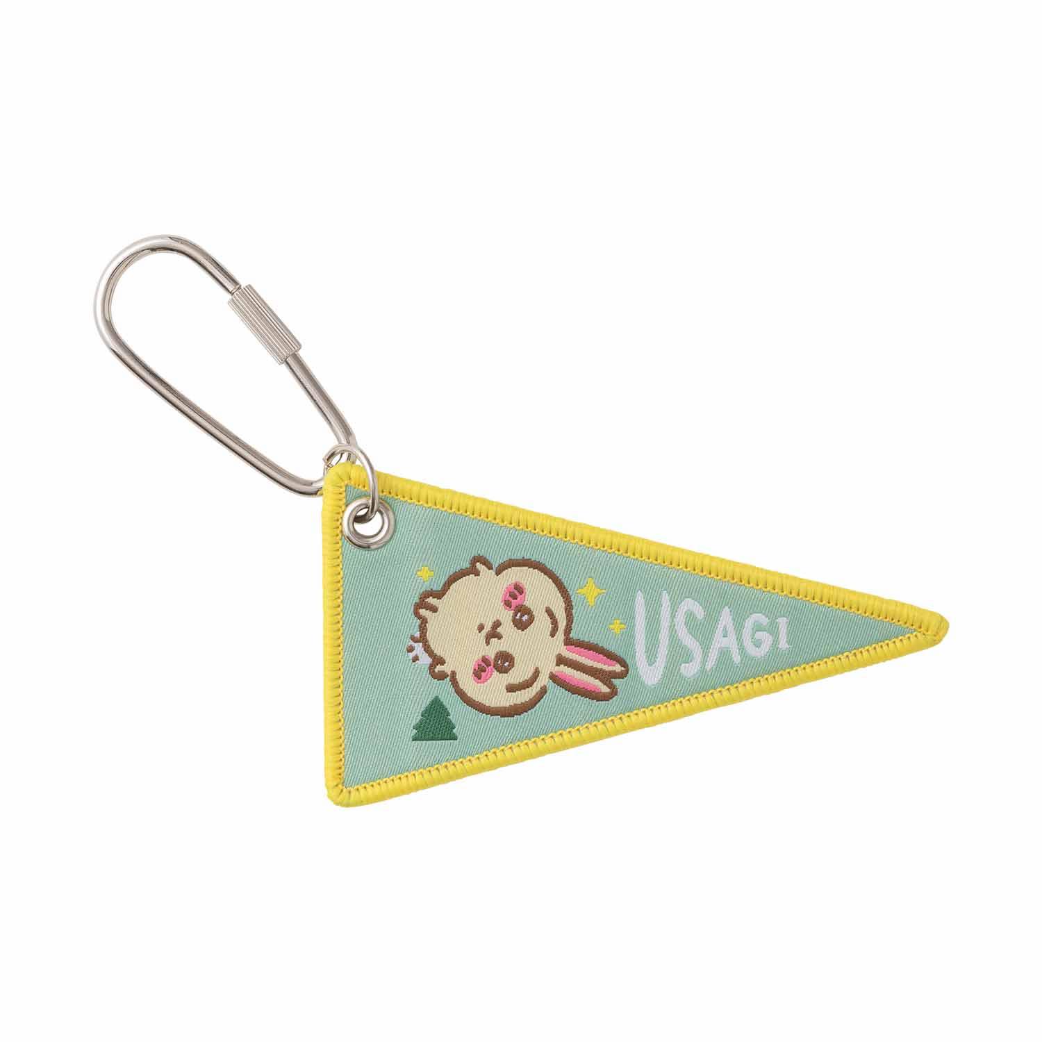 吉伊卡哇 露營GO! 織布旗鑰匙圈（兔兔）ちいかわ キャンプへGO! 織フラッグキーホルダー（うさぎ）