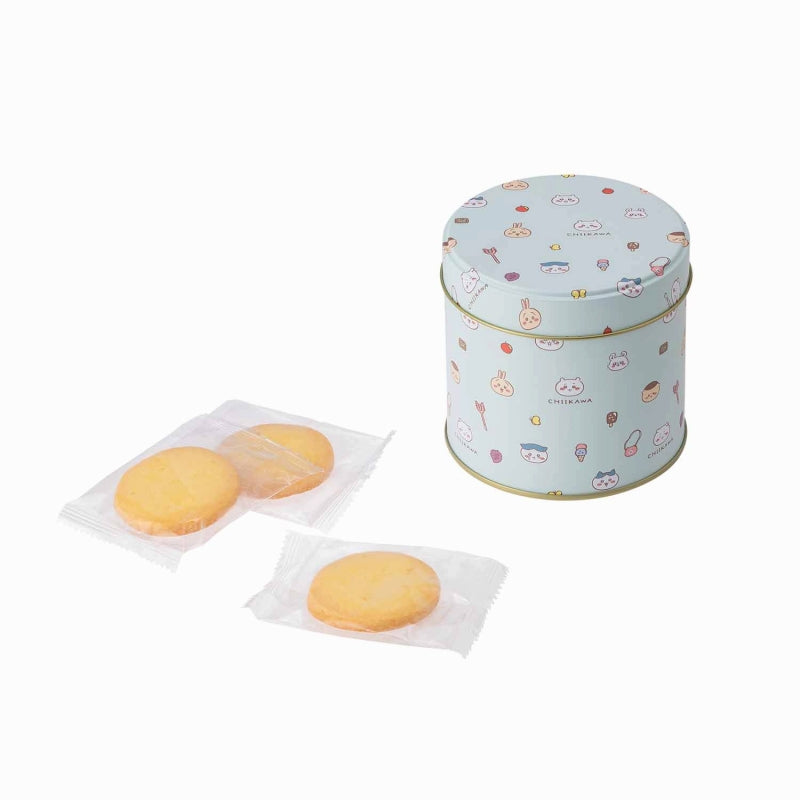 吉伊卡哇 圓形鐵罐餅乾（原味） ちいかわ ラウンド缶入りクッキー（プレーン）