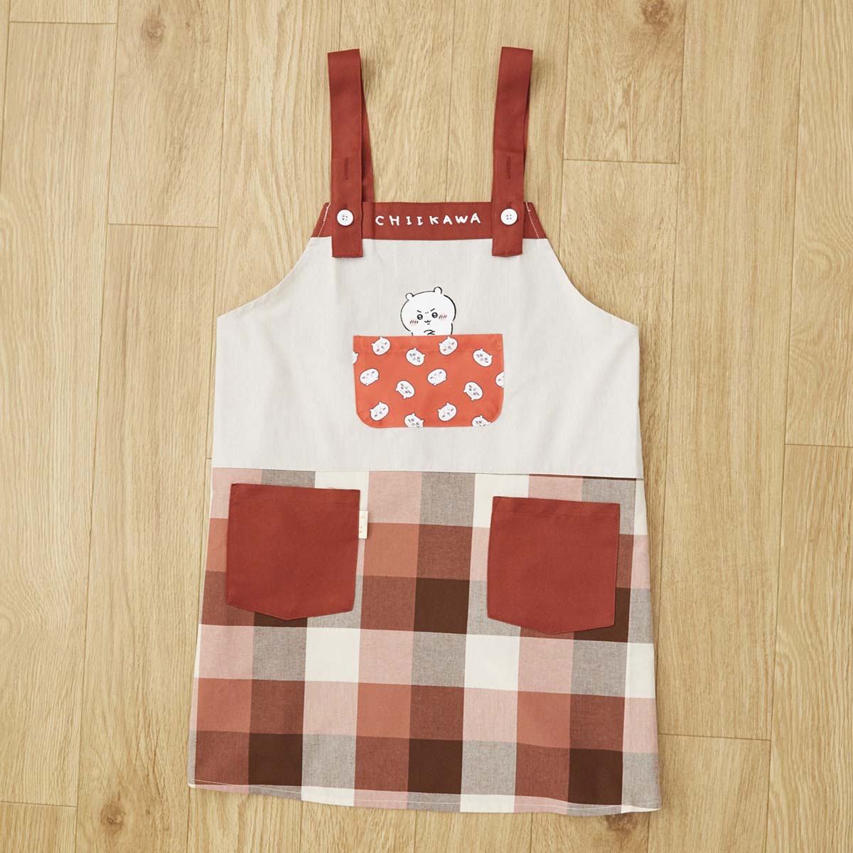 吉伊卡哇 兒童圍裙（吉伊卡哇一起） ちいかわ キッズエプロン（ちいかわと一緒に）
