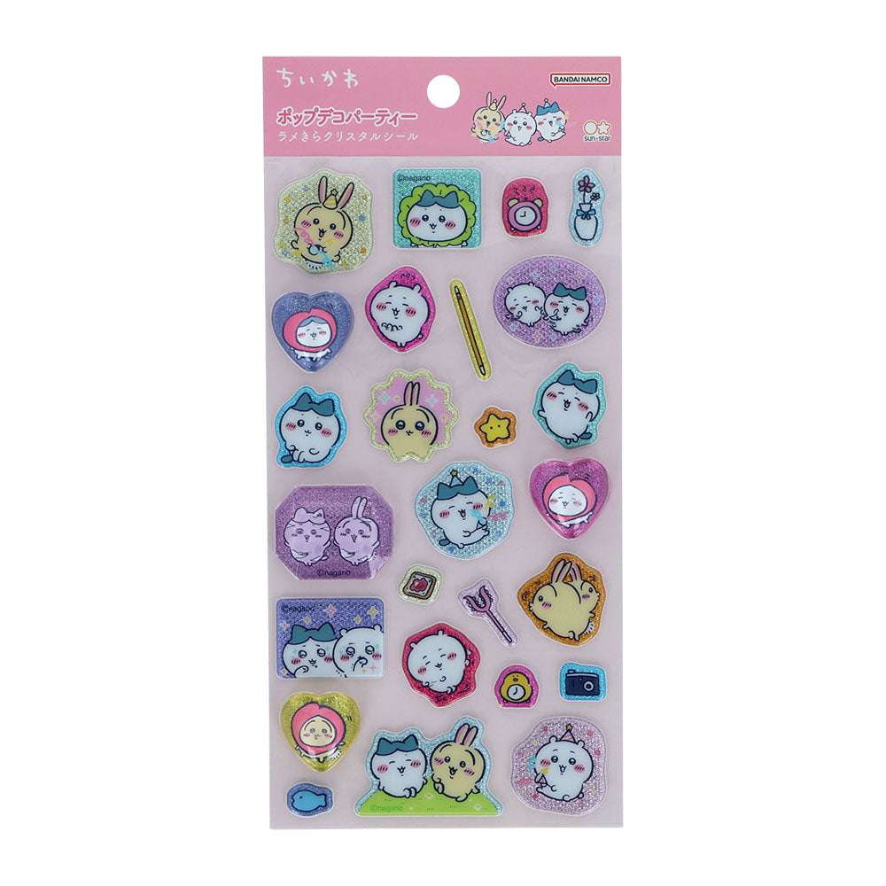 吉伊卡哇 亮片閃耀水晶貼紙 (吉伊卡哇·小八貓·兔兔) ちいかわ ラメきらクリスタルシール（ちいかわ・ハチワレ・うさぎ）