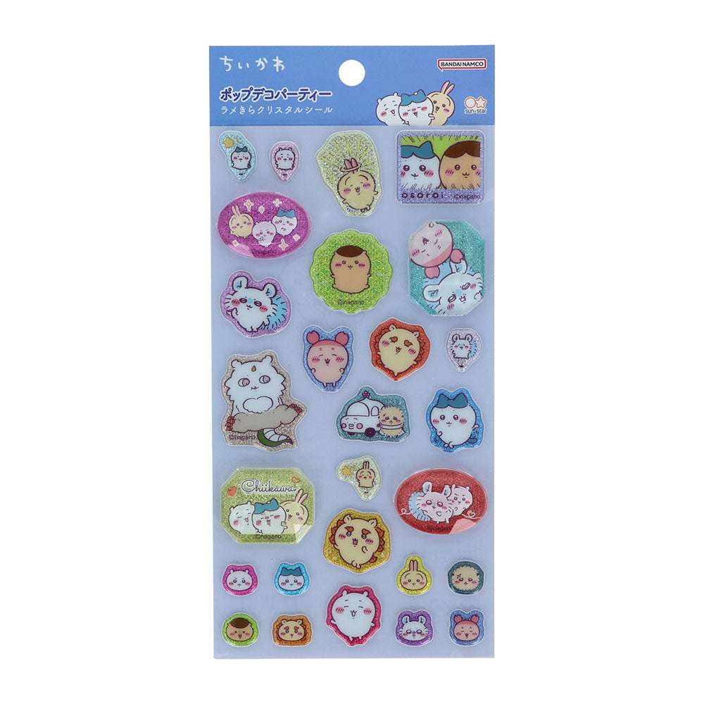 吉伊卡哇 亮片閃耀水晶貼紙 (大家) ちいかわ ラメきらクリスタルシール（みんな）