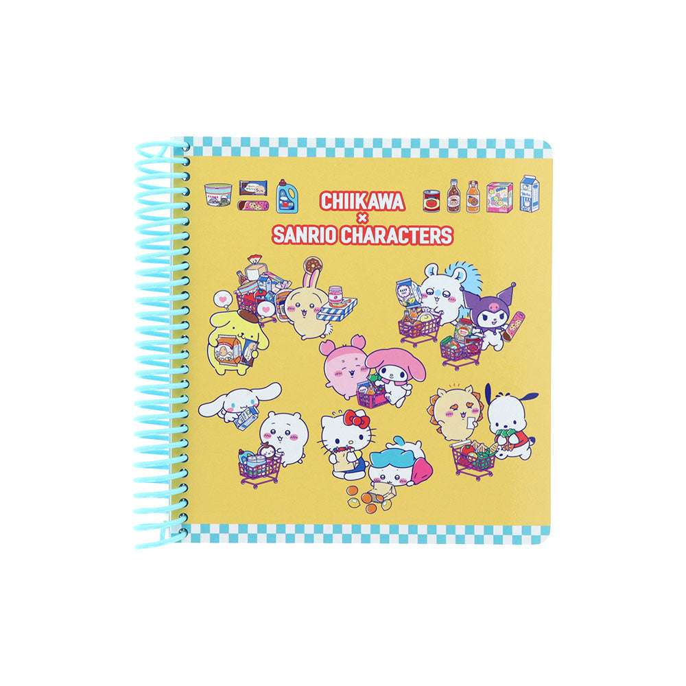 吉伊卡哇 × 三麗鷗角色 方形線圈本 (藍色) ちいかわ×サンリオキャラクターズ スーパーマーケットなスクエアリングノート（ブルー）