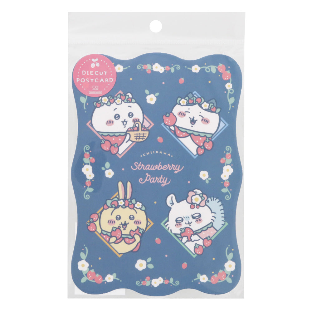 吉伊卡哇 剪裁明信片（草莓披風） ちいかわ ダイカットポストカード（いちごケープ）