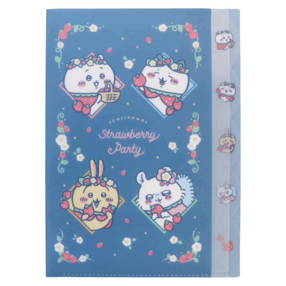 吉伊卡哇 剪裁透明文件夾5P（草莓披風） ちいかわ ダイカットクリアファイル5P（いちごケープ）