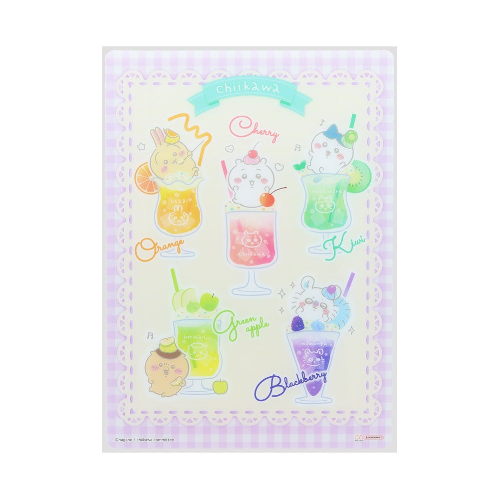 吉伊卡哇 透明墊板（2025新入學） ちいかわ クリア下敷（カラフルドリンク）