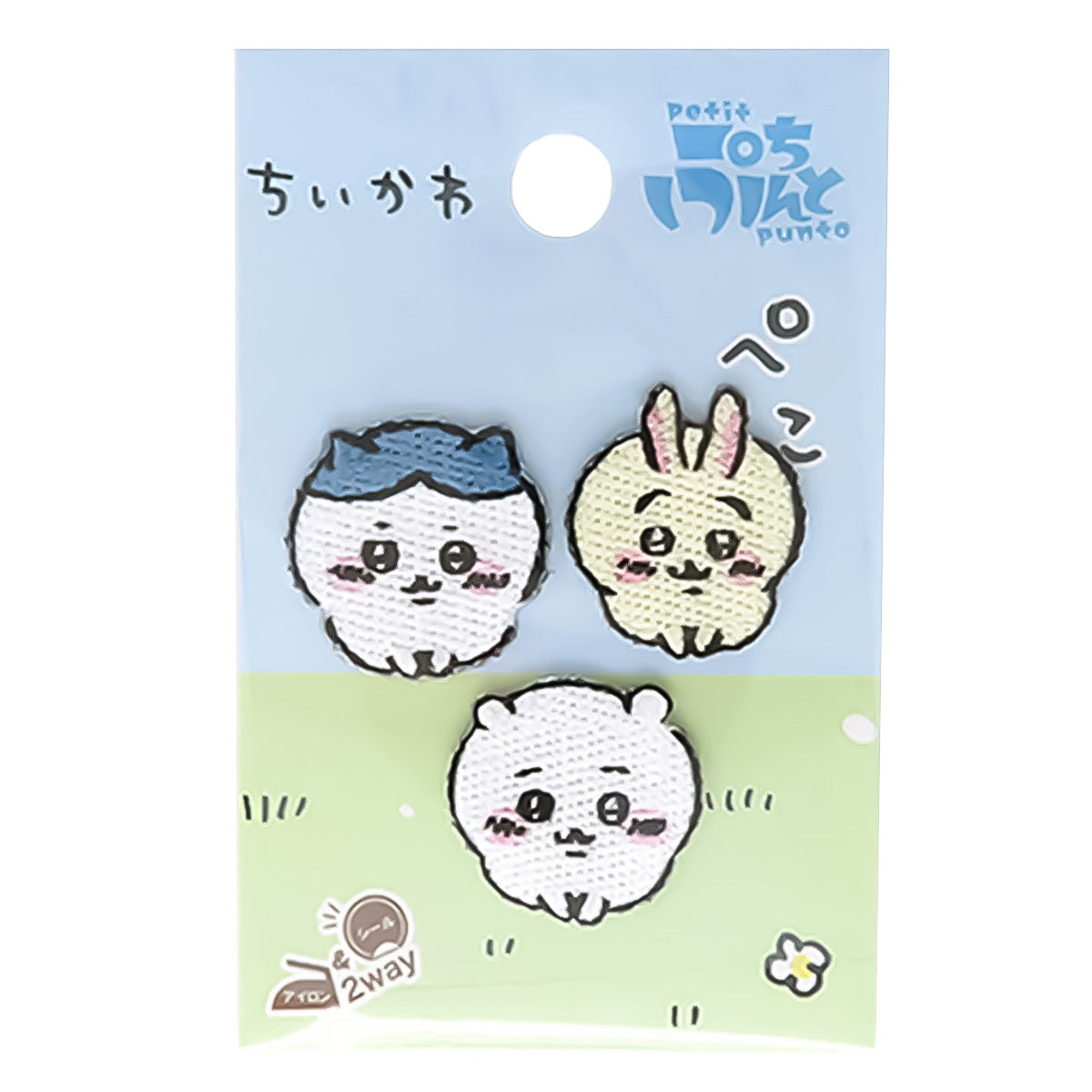 吉伊卡哇 刺繡布貼（乞求） ちいかわ ししゅうワッペン（ちょこん）