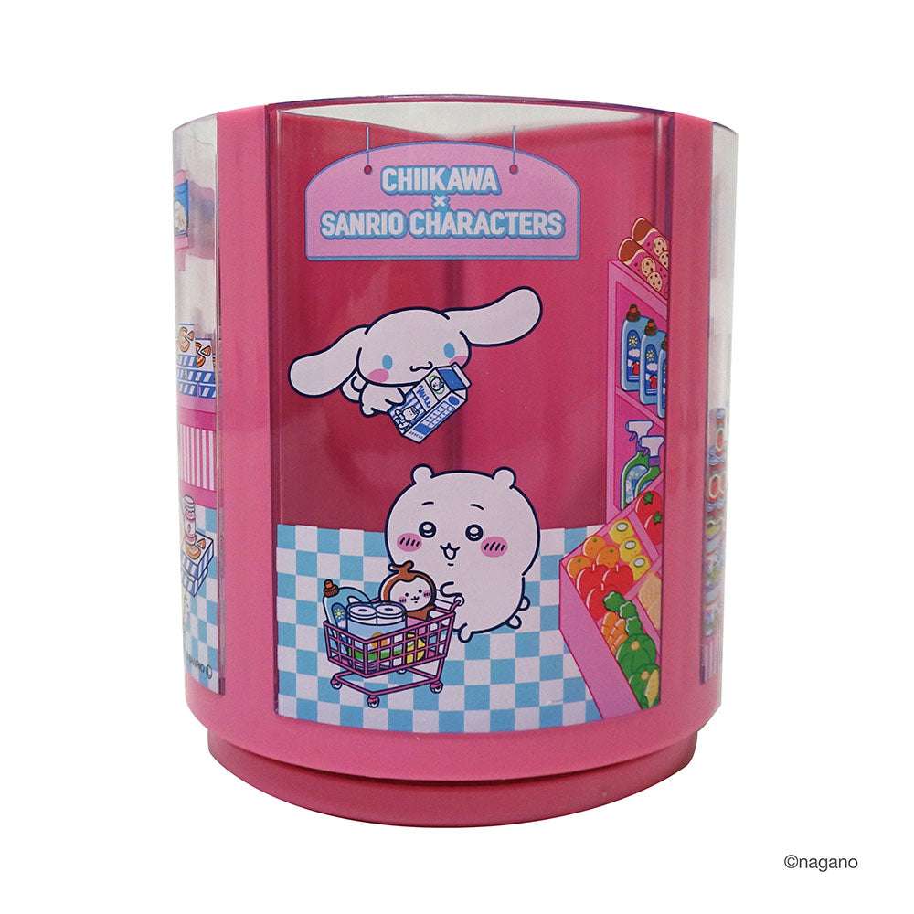 吉伊卡哇 × 三麗鷗角色 旋轉筆筒 (粉紅色) ちいかわ×サンリオキャラクターズ 回るペンスタンド（ピンク）