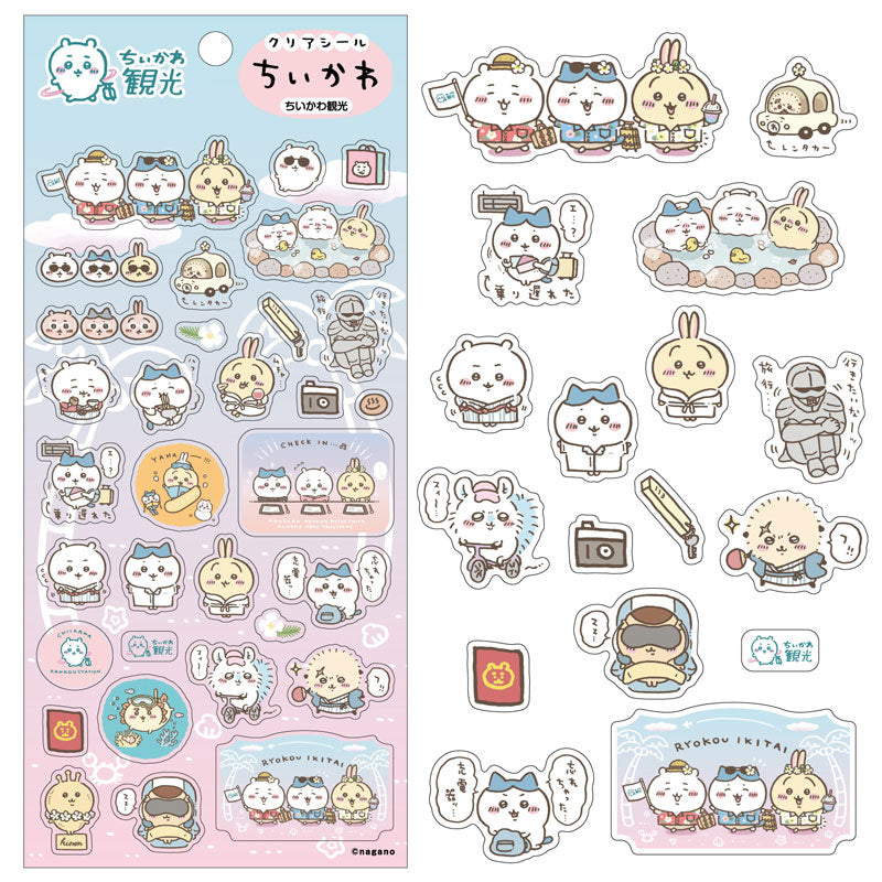 吉伊卡哇 透明貼紙 吉伊卡哇觀光 ちいかわ クリアシール ちいかわ観光
