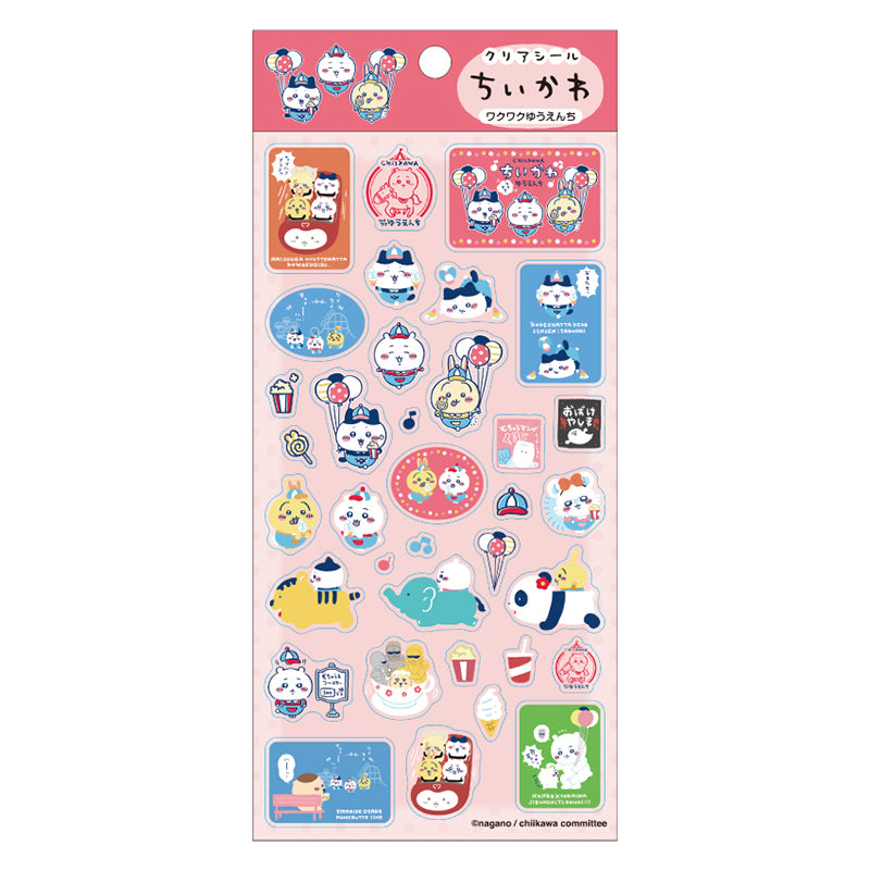 吉伊卡哇 期待遊樂園 透明貼紙 ちいかわ ワクワクゆうえんち クリアシール